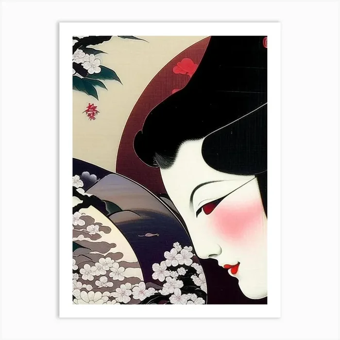 Close Up Yin and Yang 2, Japanese Ukiyo E Style Art PrintSE by Symbolic Expressions
