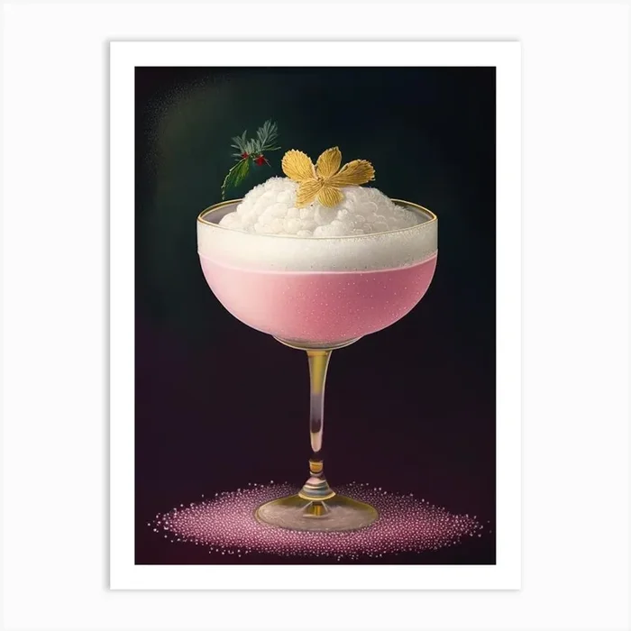 Clover Club Pointillism Cocktail Poster Art Print by The Cocktail Hour