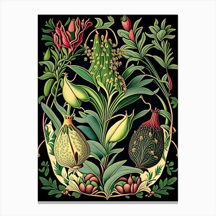 Cloves Herb Vintage Botanical Canvas PrintHH by Herbaceous Hues
