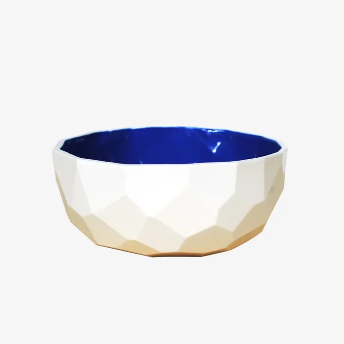 Cobalt Blue Poligon Fruit Bowl by Studio Lorier