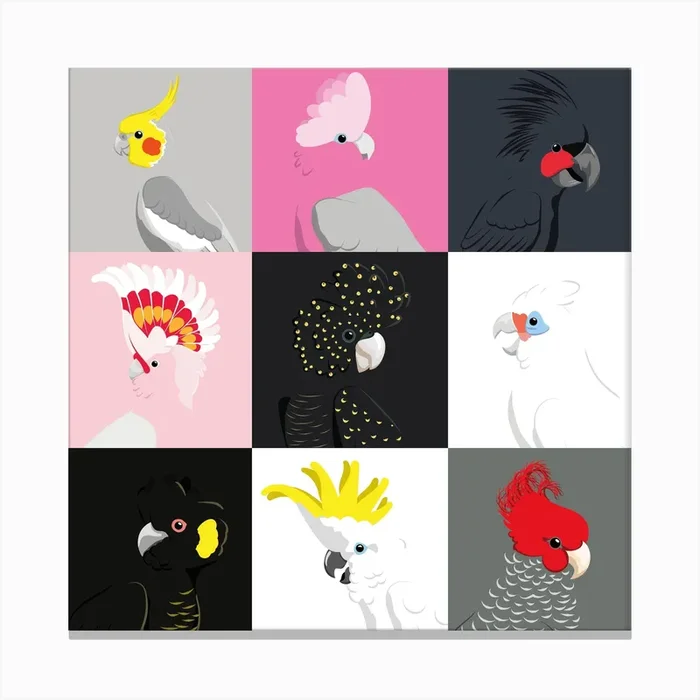 Cockatoo Tiles Canvas Print by Zolin Studio