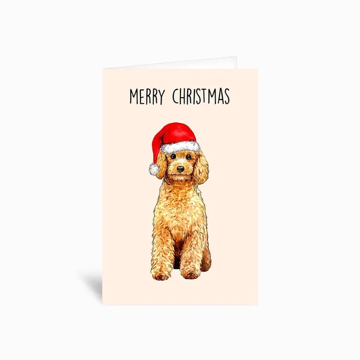 Cockerpoo Christmas Greetings Card by Poppy and Mabel