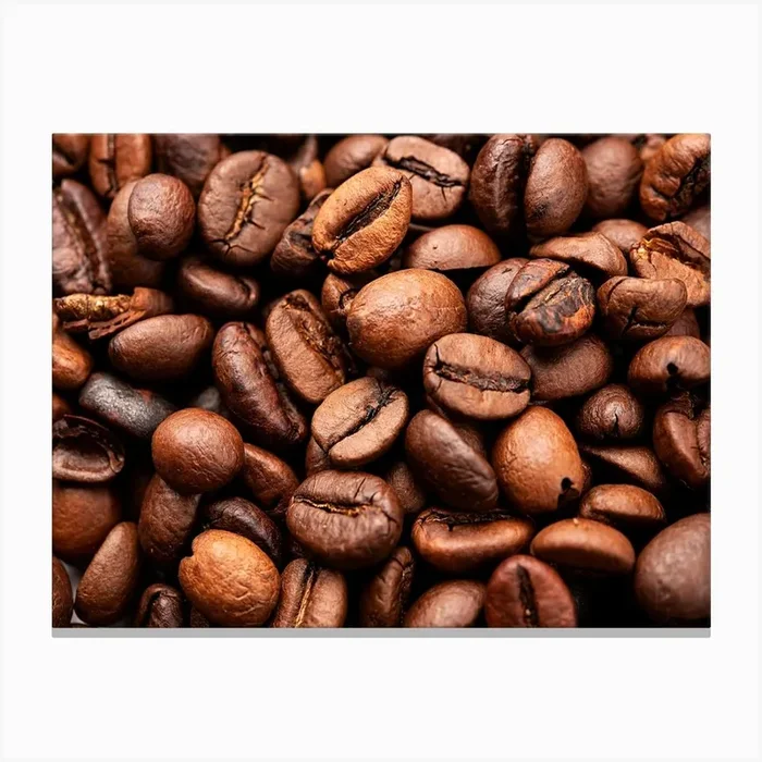 Coffee Beans — coffee poster, kitchen art print, kitchen wall decor, coffee quote, motivational poster 1 Canvas Print by Synthwave1950