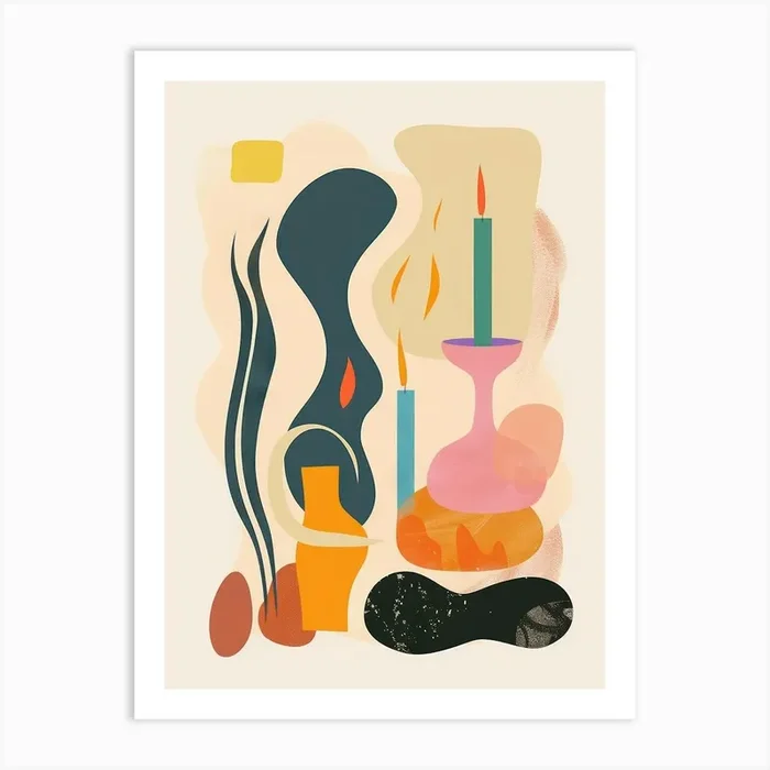Collection Of Objects In Abstract Style 7 Art Print by Abstract Art Expressions