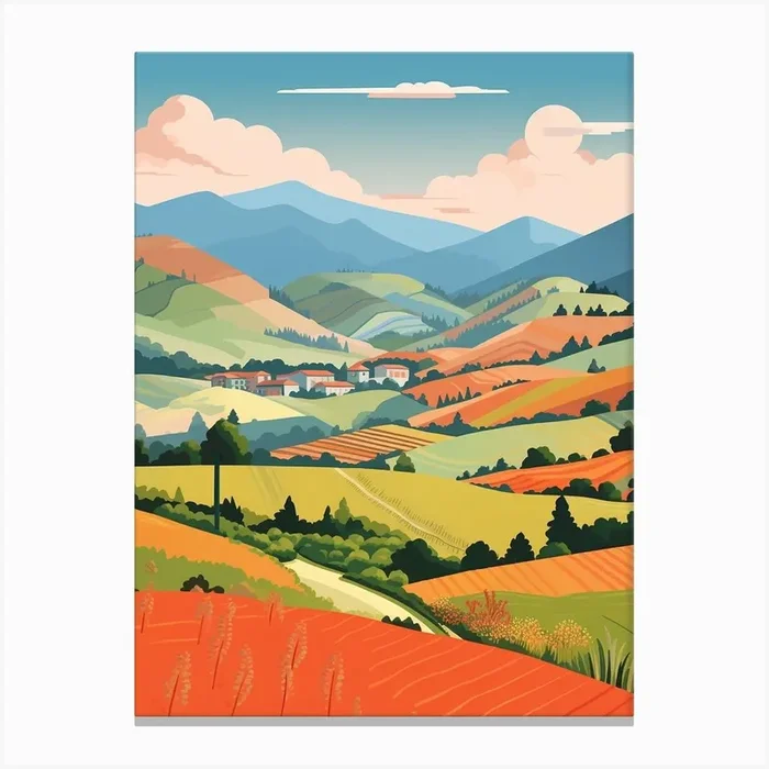 Colombia 2 Travel Illustration Canvas Print by WanderWall Prints