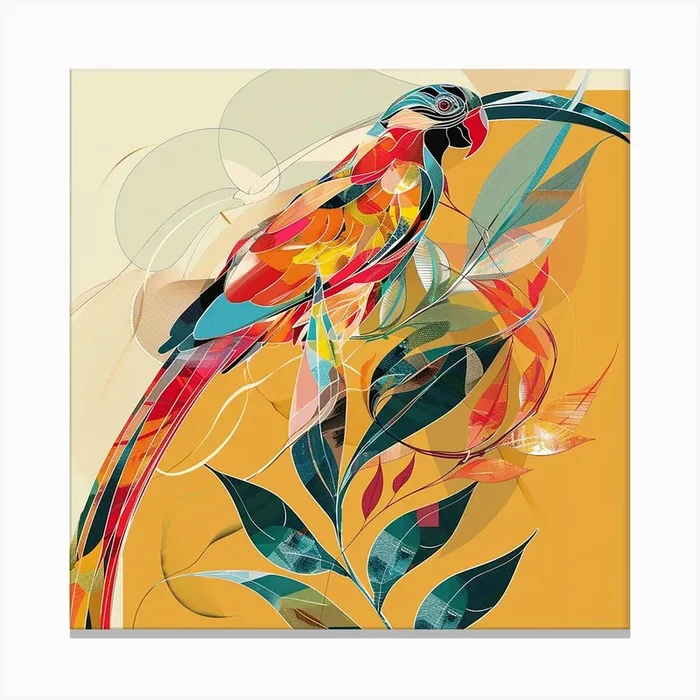 Colorful Bird Canvas Print – Colourful Parrot, city wall art, colorful wall art, home decor, minimal art, modern wall art, wall art, wall decoration, wall print colourful wall art, decor wall art, digital art, digital art download, interior wall art, downloadable art, eclectic wall, fantasy wall art, home decoration, home decor wall, printable art, printable wall art, wall art prints, artistic expression, contemporary, modern art print, Canvas Print by Pierce Millington Gallery