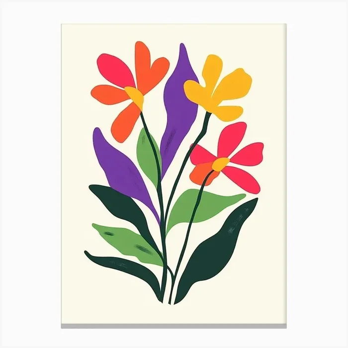 Colorful Flowers 1 Canvas PrintS by Shadesigns