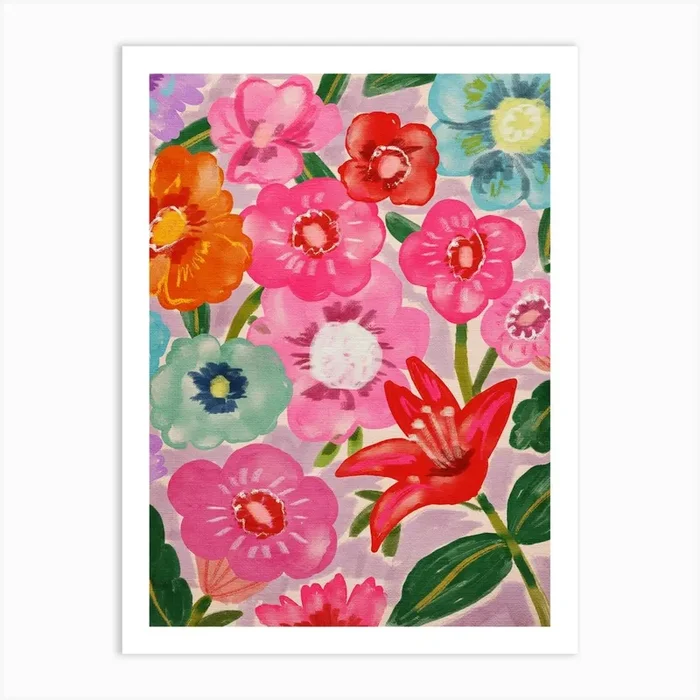 Colorful Flowers Art Print by Kartika Paramita