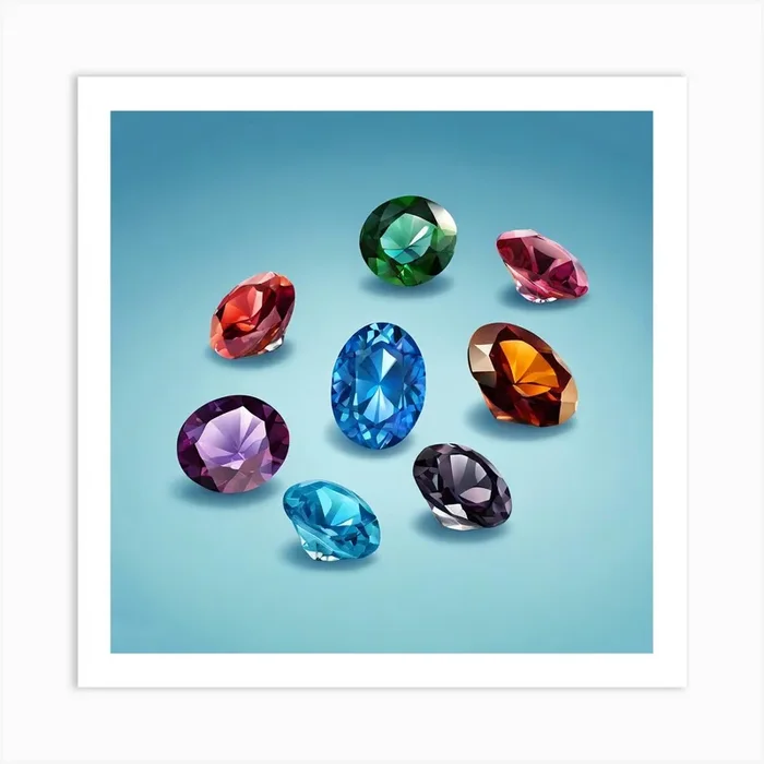 Colorful Gems 1 Art Print by Cats for you