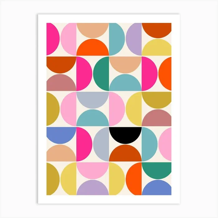 Colorful Geometric Abstract Shapes Art PrintDR by Daily Regina Designs