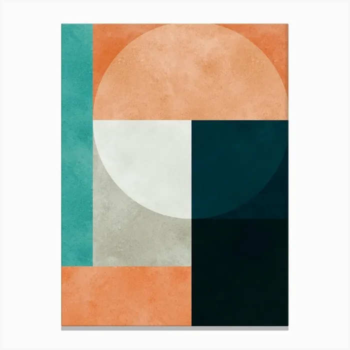 Colorful geometric harmony 2 Canvas Print by ArtDecor