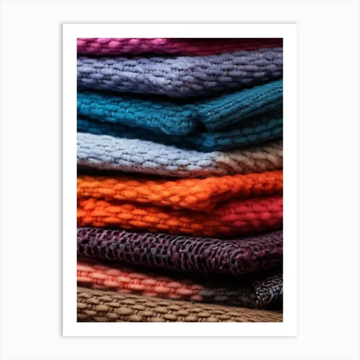 Colorful Knitted Blankets Art Print by KWY09