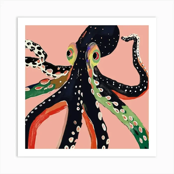 Colorful Octopus Art Print by ArtsySesta