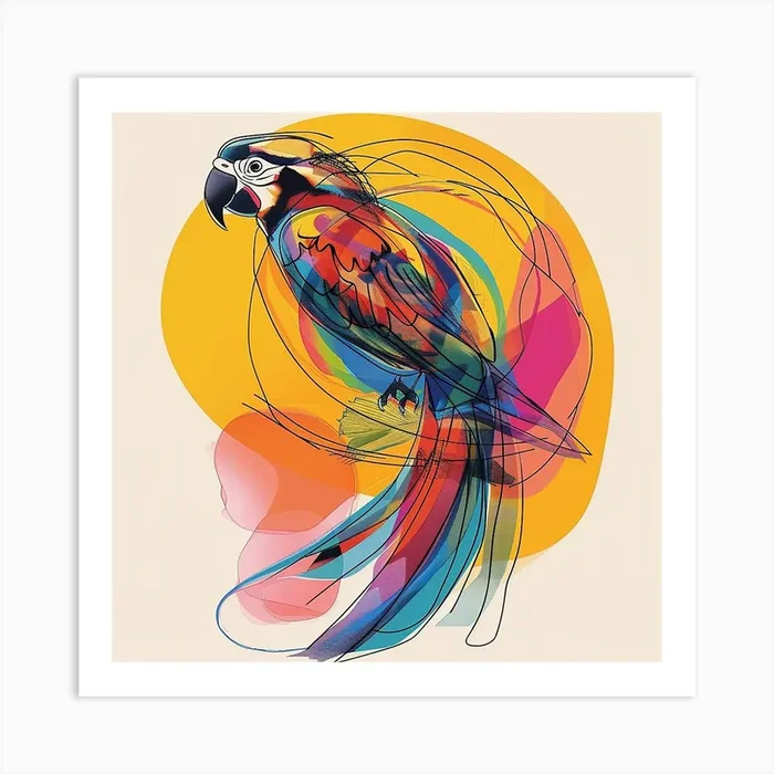 Colorful Parrot Art Print by Pierce Millington Gallery