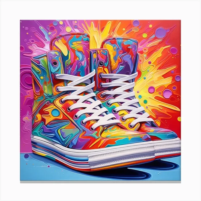 Colorful Sneakers Canvas Print by PaigeDesigns