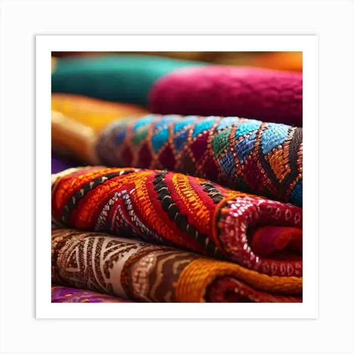 Colorful Textiles In A Market 1 Art Print by KWY09