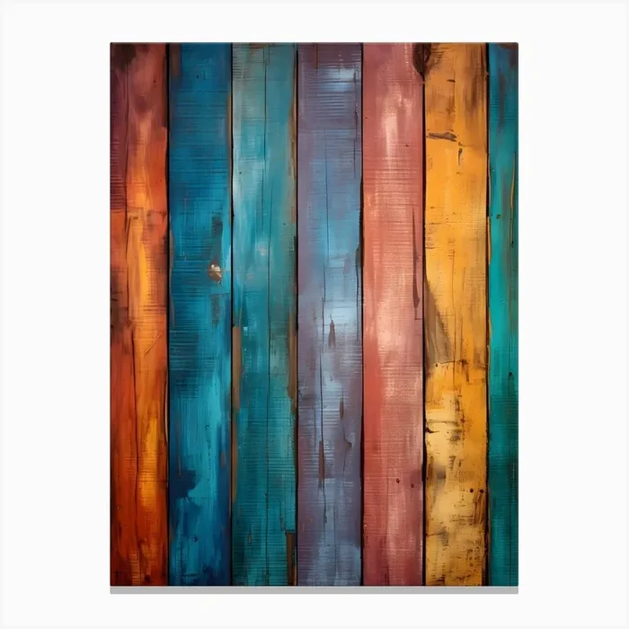 Colorful Wood Planks Canvas Print by drdigitaldesign