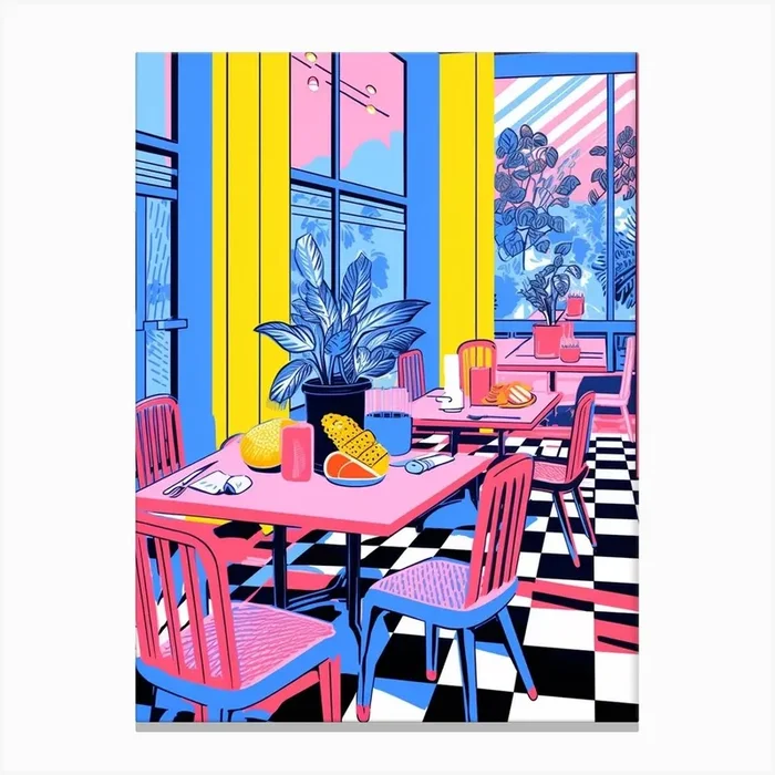 Colour Pop Retro Diner 1 Canvas Print by PopArt Pals