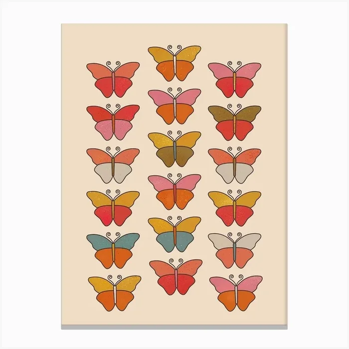 Colourful Butterflies Canvas Print by showmemars
