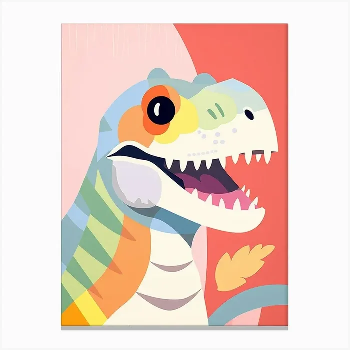 Colourful Dinosaur Majungasaurus 2 Canvas Print by Scribble Studio