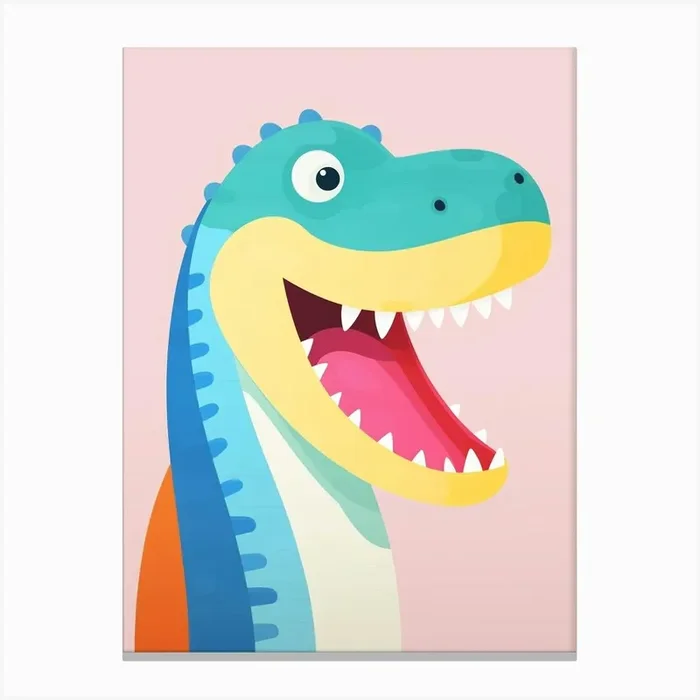 Colourful Dinosaur Mosasaurus 1 Canvas Print by Scribble Studio