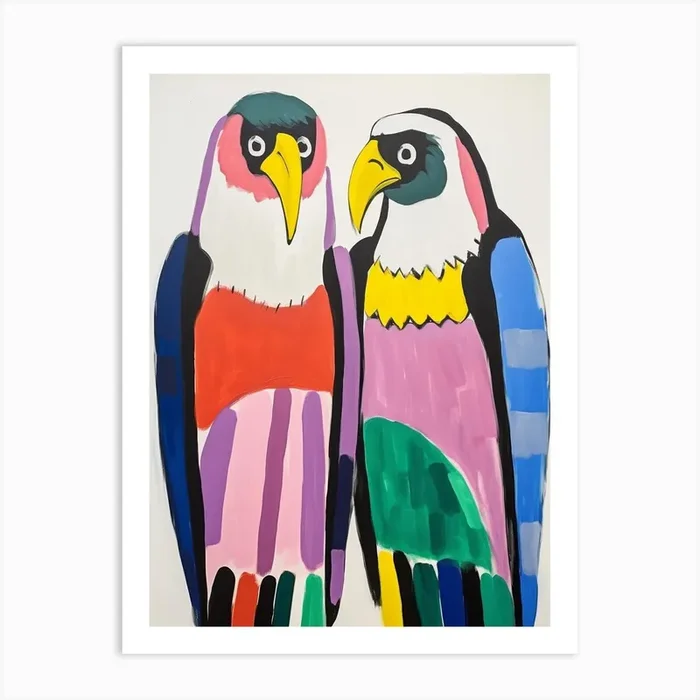 Colourful Kids Animal Art Eagle 3 Art Print by Scribble Studio