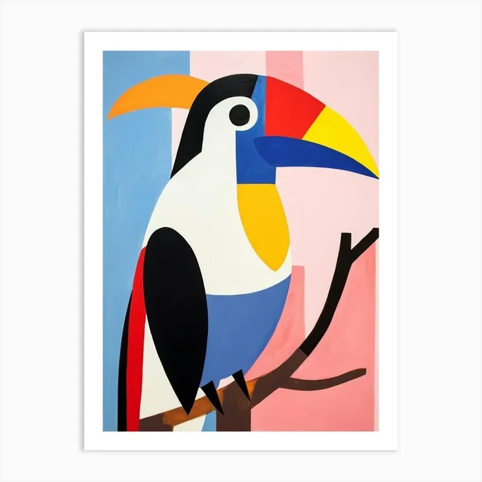 Colourful Kids Animal Art Toucan 4 Art Print by Scribble Studio