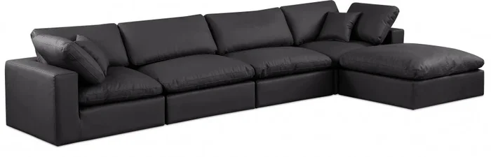 Comfy 158 ” Vegan Leather Upholstered 5pc. Modular Sectional