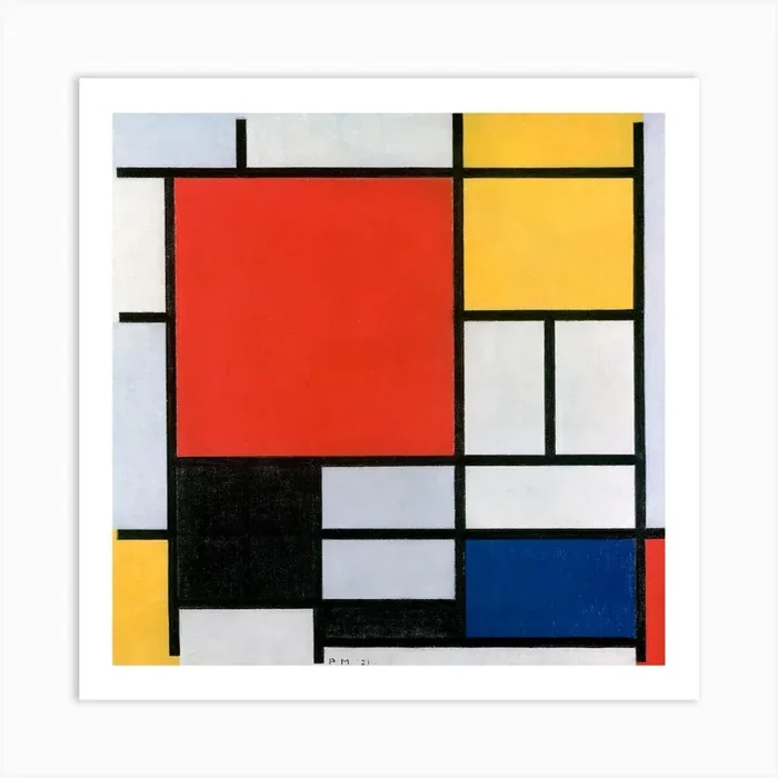 Composition With Red, Yellow, Blue, And Black (1921), Piet Mondrian Art Print by Fy! Classic Art Prints and Posters
