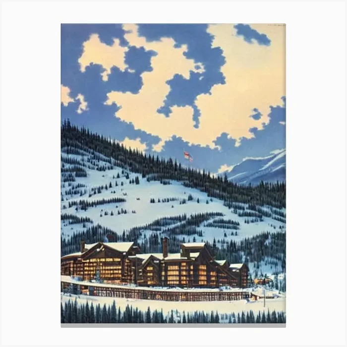 Copper Mountain, Usa Ski Resort Vintage Landscape 2 Skiing Poster Canvas Print by Piste Posters