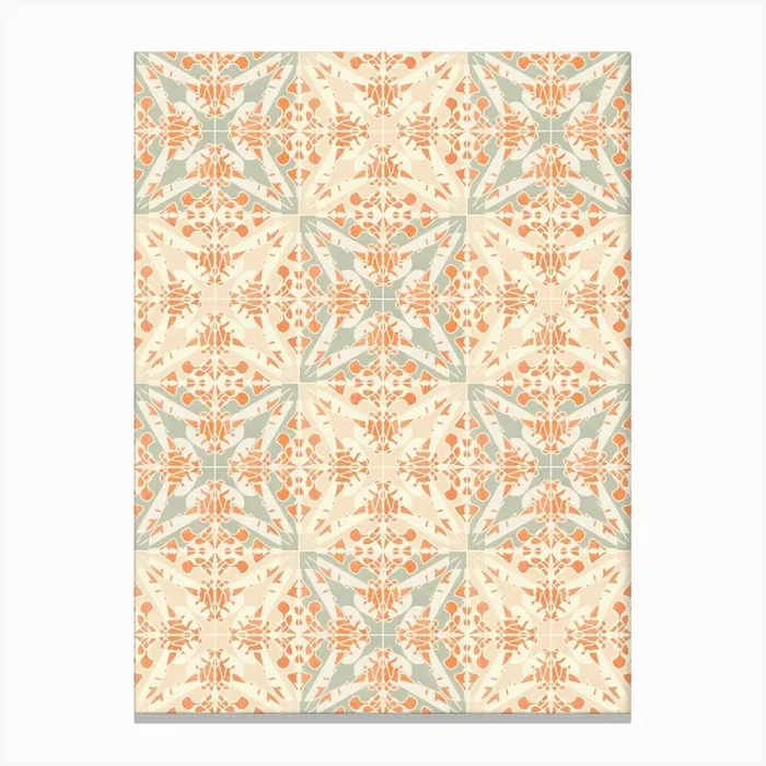 Coral Moth Tiles Canvas Print by DesigndN
