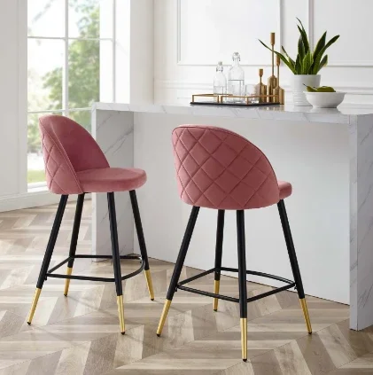 Corine Performance Velvet Counter Stools – Set of 2
