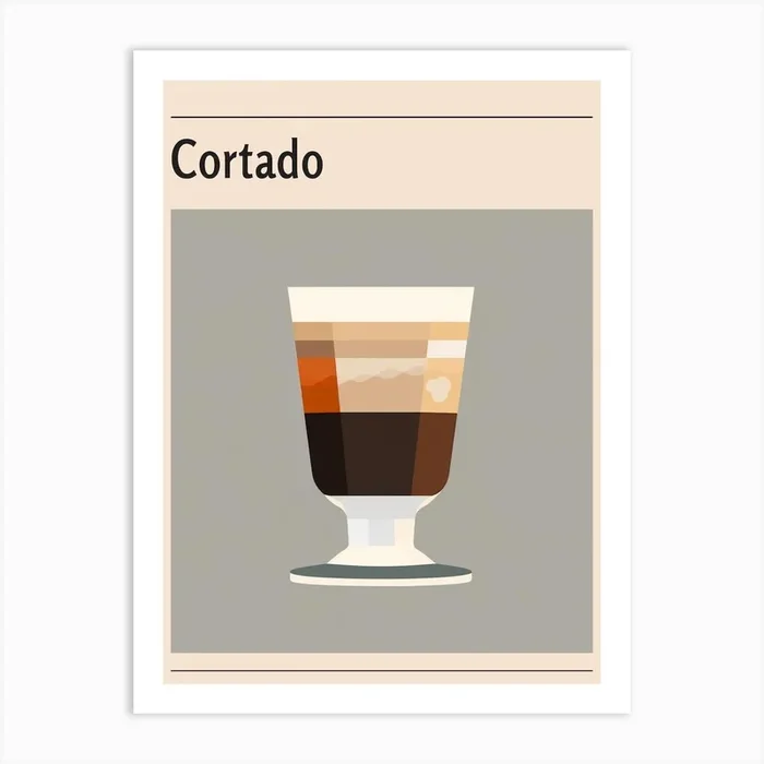 Cortado Midcentury Modern Poster Art Print by Artful Appetite