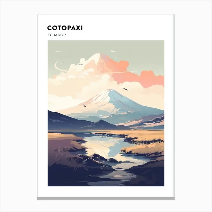 Cotopaxi National Park Ecuador 2 Hiking Trail Landscape Poster Canvas Print by WanderWall Prints