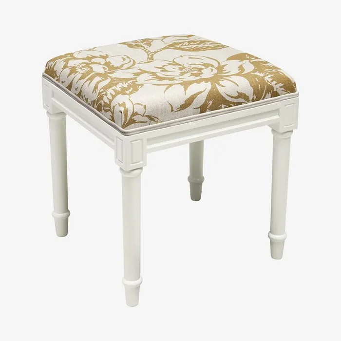 Cottage Vanity Stool – Tan – Linen – Magnolia by 123Creations