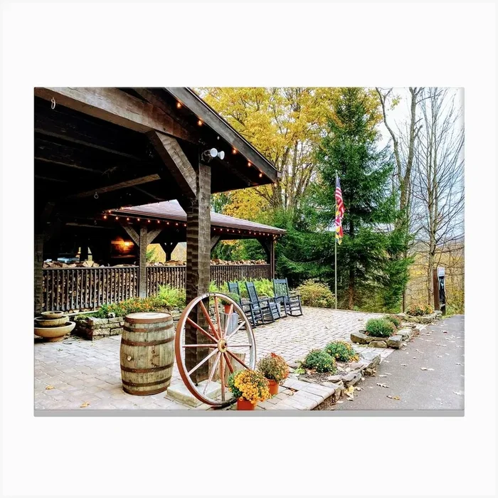 Country Inn In Autumn Canvas Print by Artscapes by Silver