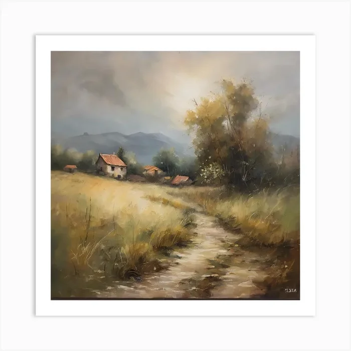Country Road Art Print by Cats for you