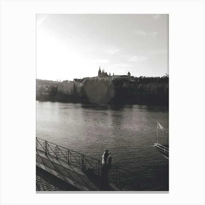 Couple On Vltava River – Prague Canvas PrintCK by Chez Koews