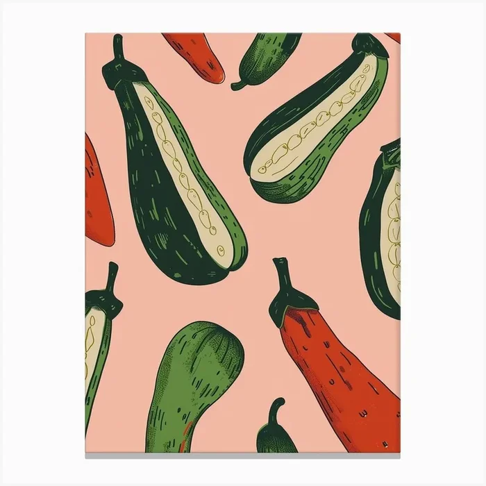 Courguette Abstract Pattern 1 Canvas Print by Colourful Harvest