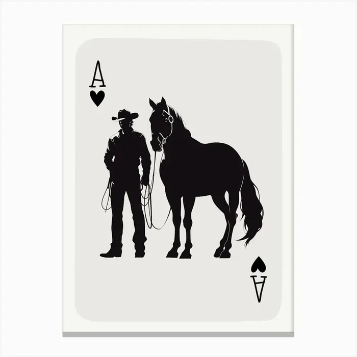 Cowboy Playing Card Canvas Print by September23rd