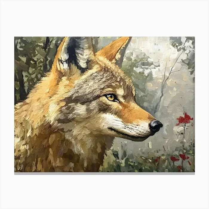Coyote In The Woods 1 Canvas PrintSC by S.K. Coghlan