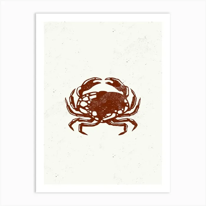 Crab Linocut Art Print by Indigo Rain