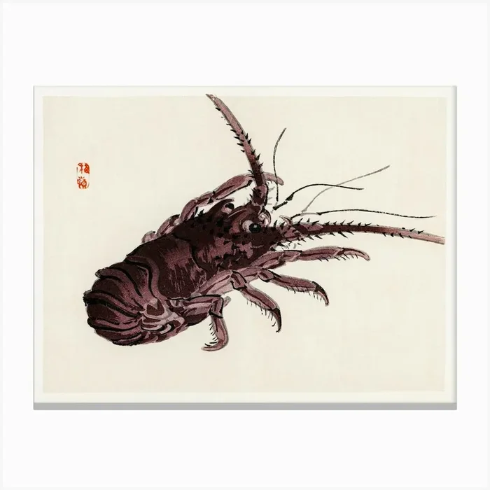 Crayfish, Kōno Bairei Canvas Print by Fy! Classic Art Prints and Posters