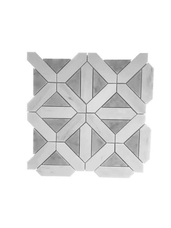 CROSS MOSAIC DOLOMITE POLISHED/ CARRARA POLISHED