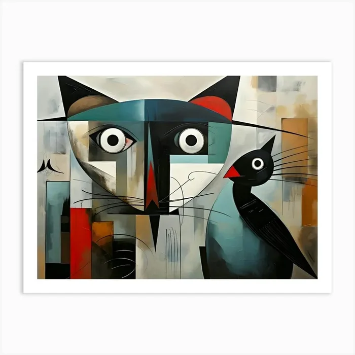 Cubism Cat 4 Art PrintSC by S.K. Coghlan