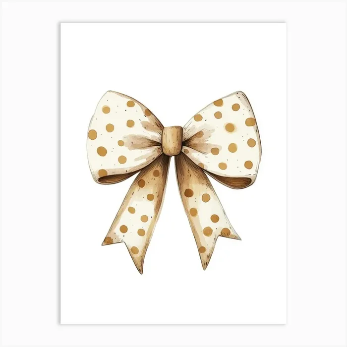 Cute dotted ribbon Art Print by Banevici