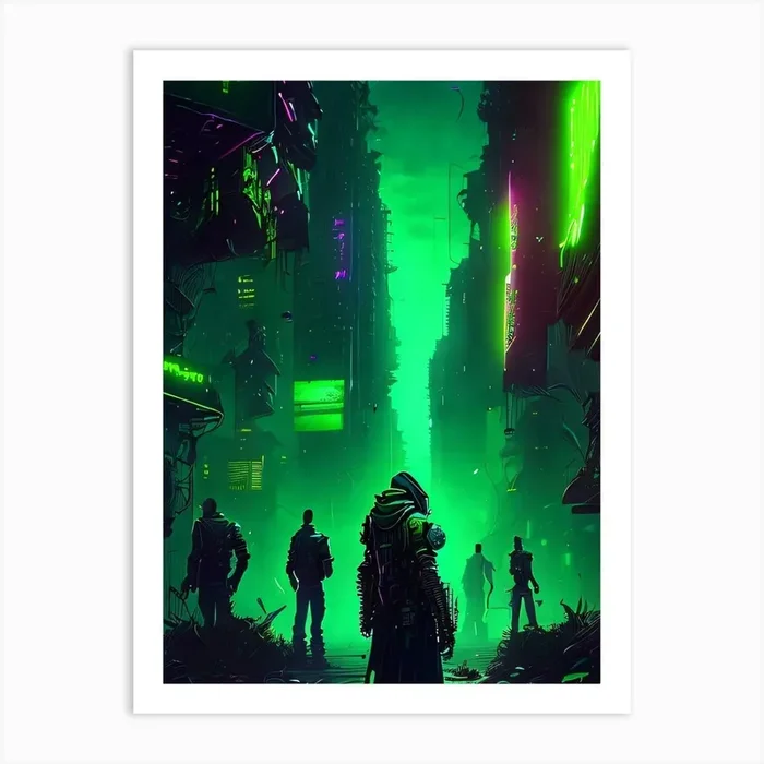 Cyberpunk City Art Print by SkylowCZe