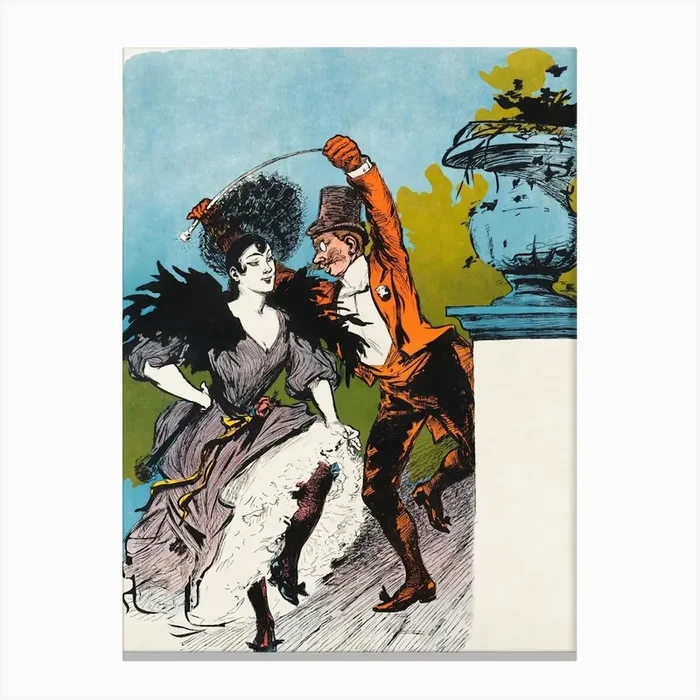 Dancing Poster (1880 1900) Print In High Resolution By Adolphe Willette Canvas Print by Fy! Classic Art Prints and Posters