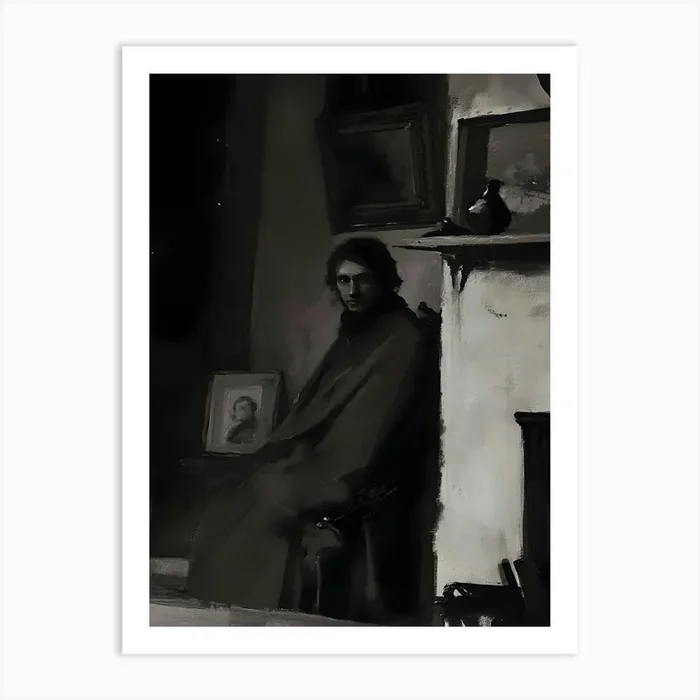 Dark Gothic Man In A Room Art PrintA by ArtMart