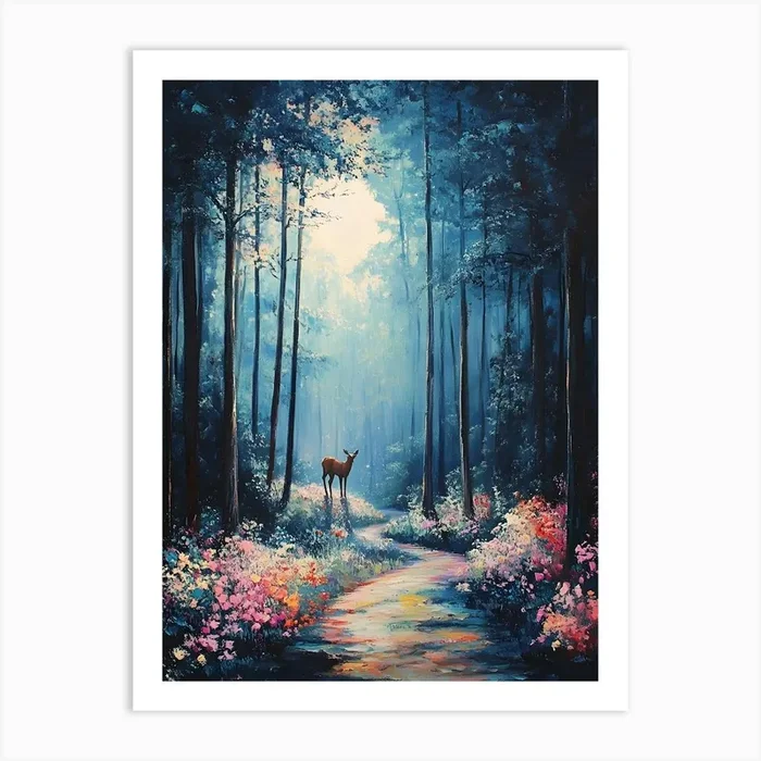 Deer In The Deep Woods 2 Art PrintSC by S.K. Coghlan